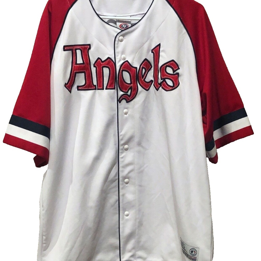 Men's Genuine Merchandise By True Fan MLB Angels Button Front Baseball Jersey L